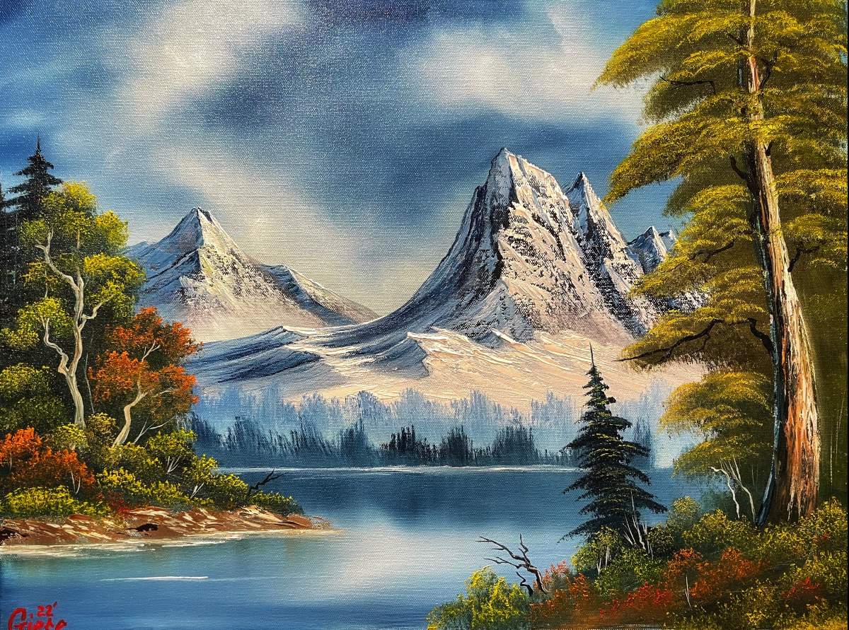 bob ross graceful mountains