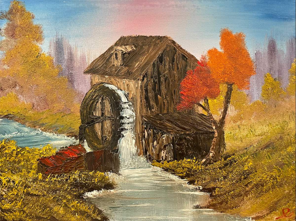 The Old Mill Bob Ross - Paint By Numbers - Painting By Numbers