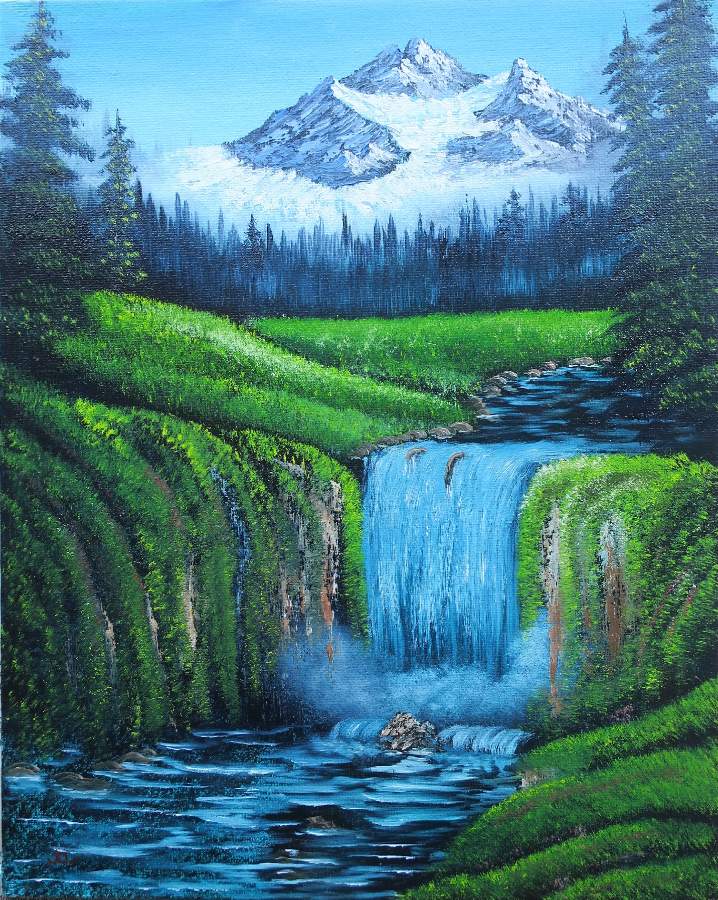 valley waterfall bob ross