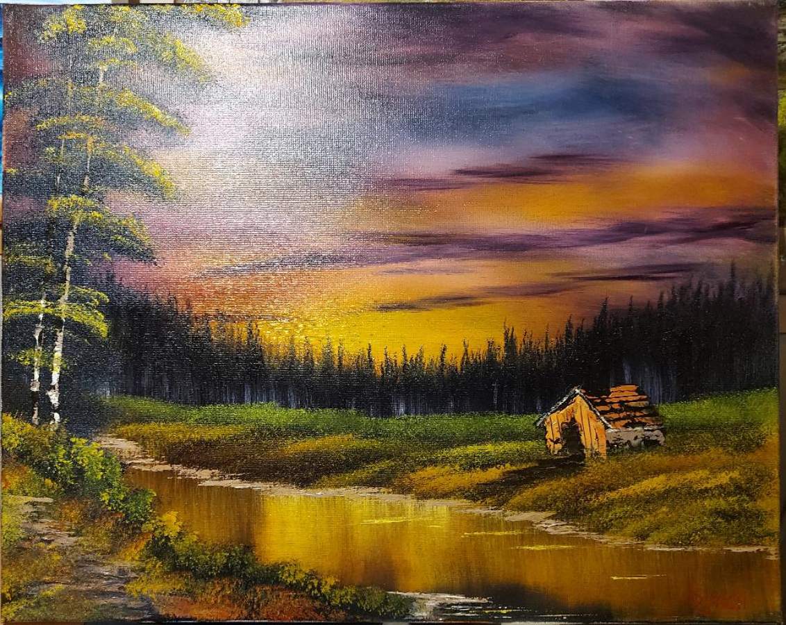 evening at sunset bob ross