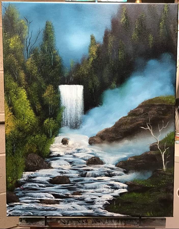 bob ross waterfall wonder