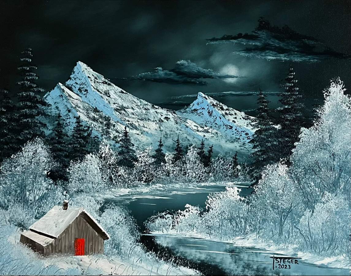 winter moon bob ross