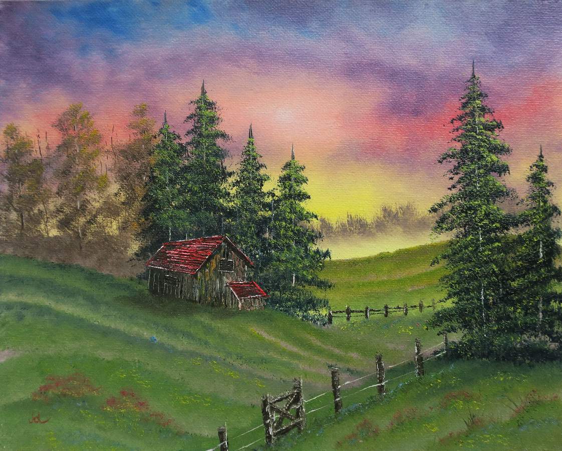 Cabin At Sunset   Fanpainting13125 