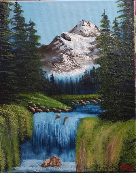 bob ross valley waterfall