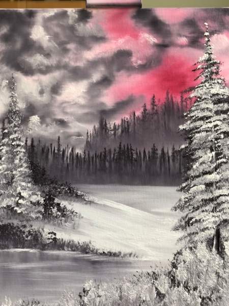 bob ross grey winter