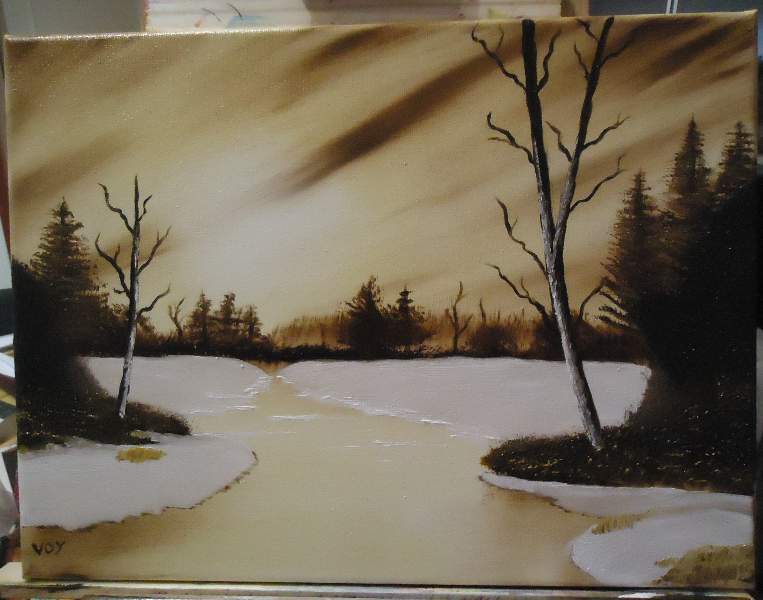 Bob factory Ross inspired painting Golden Glow