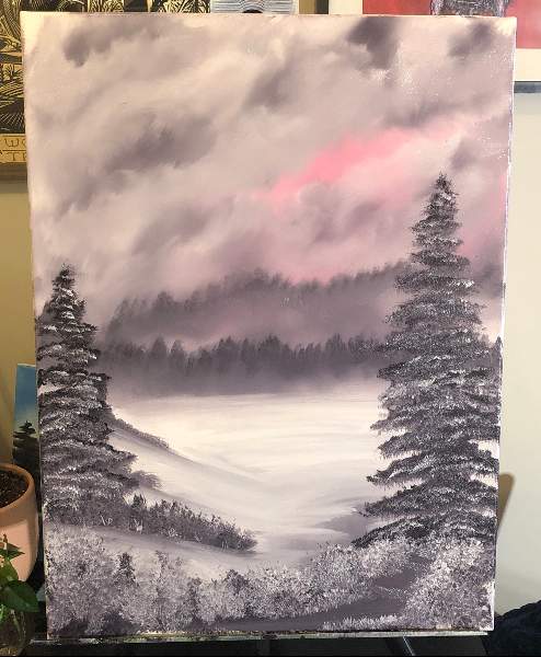 bob ross grey winter