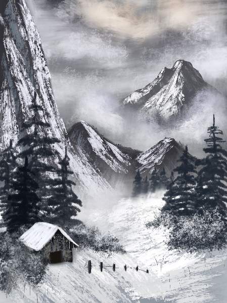 winter mist bob ross