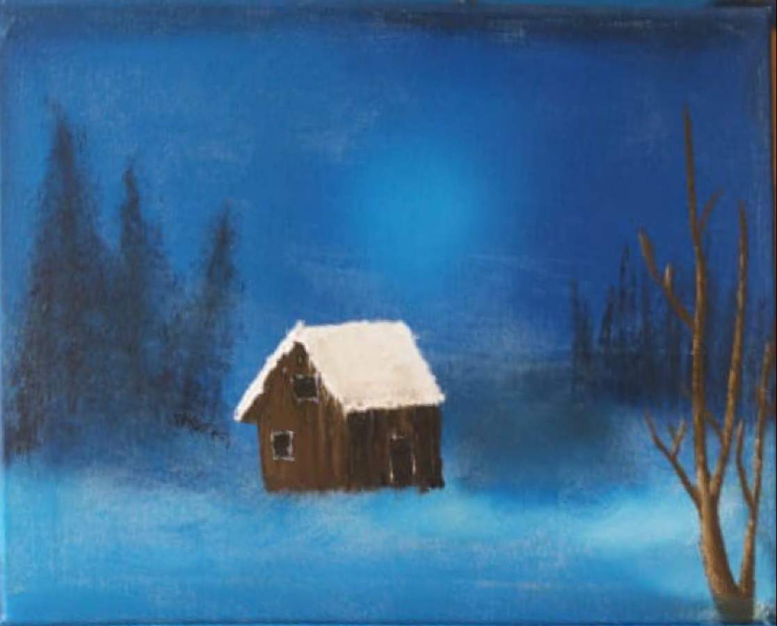 bob ross frosty winter morn