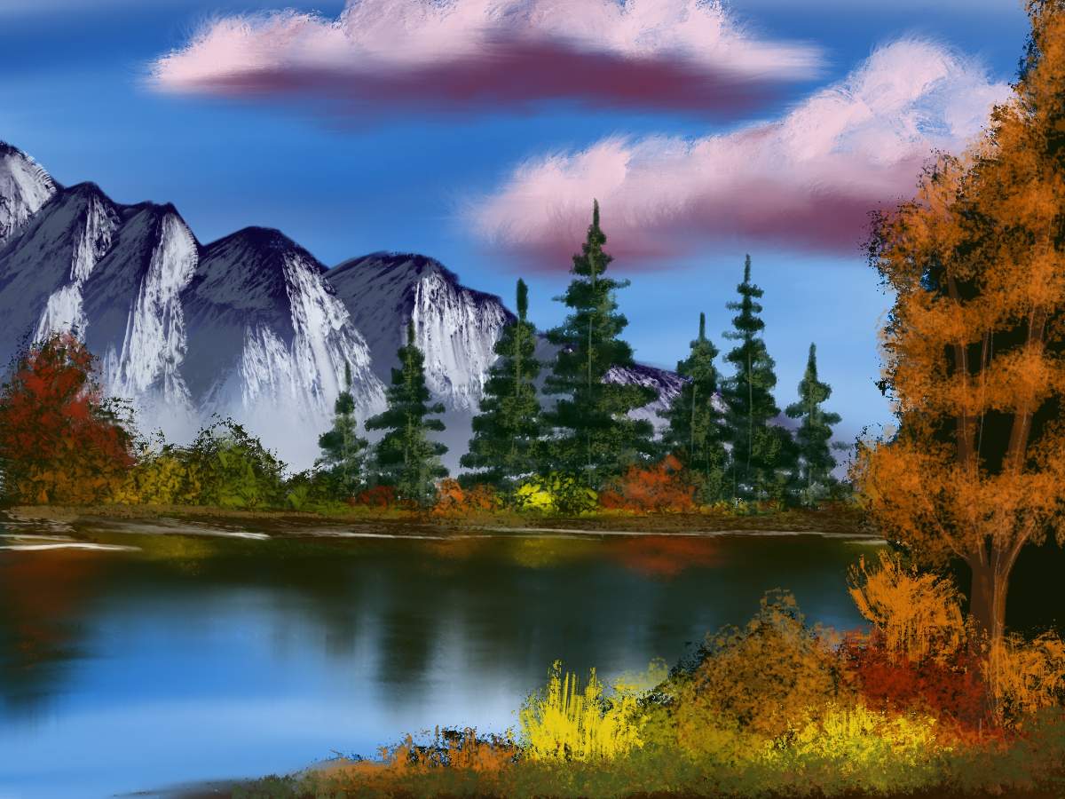 bob ross autumn woods