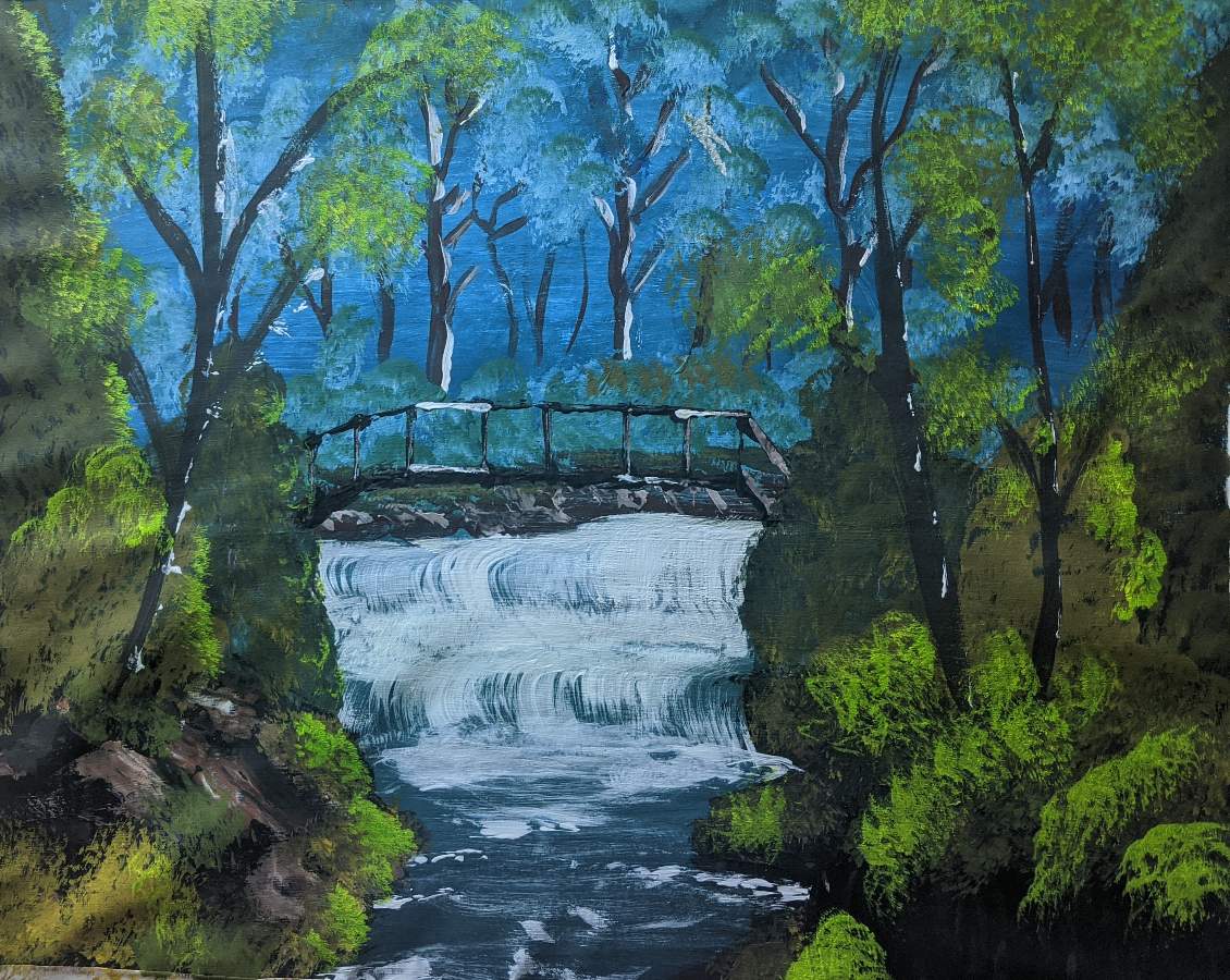 bob ross secluded bridge