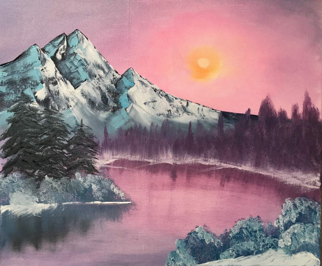 bob ross winter frost painting