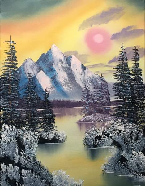 bob ross on a clear day painting