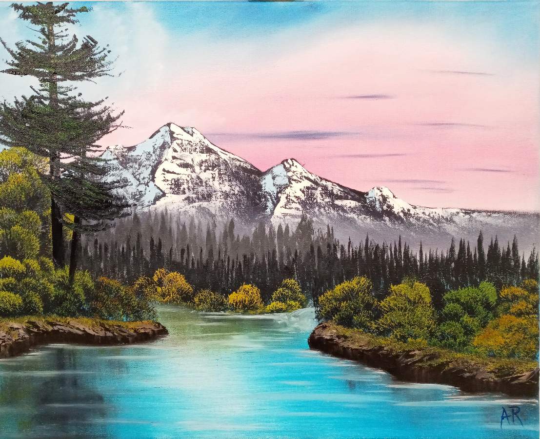 Springtime Mountain - Bob Ross Painting - Sun, Feb 18 1PM at Logan Square