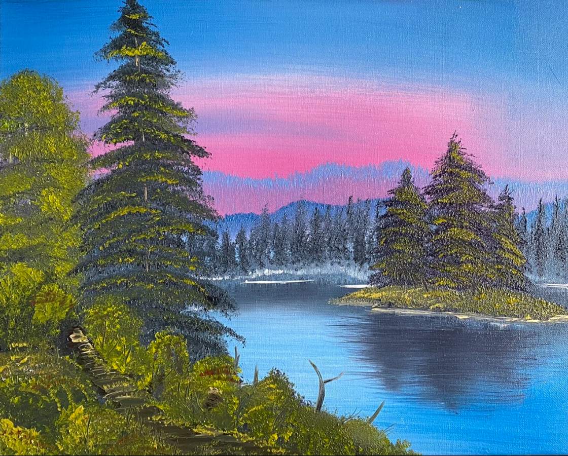 bob ross island painting