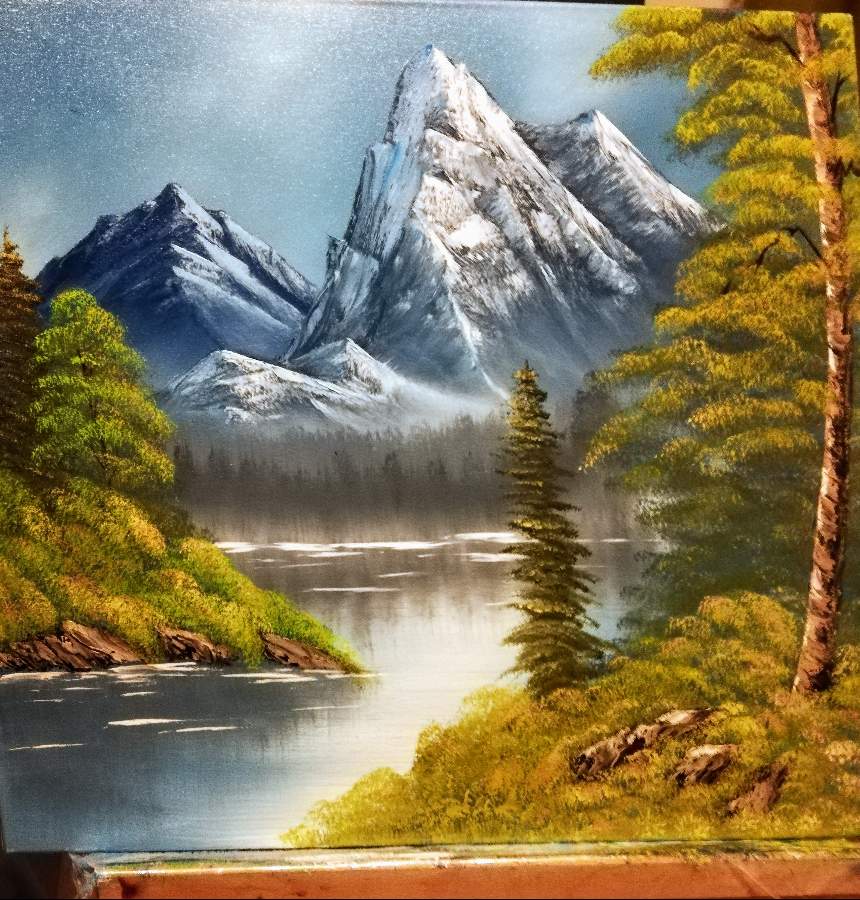 bob ross graceful mountains