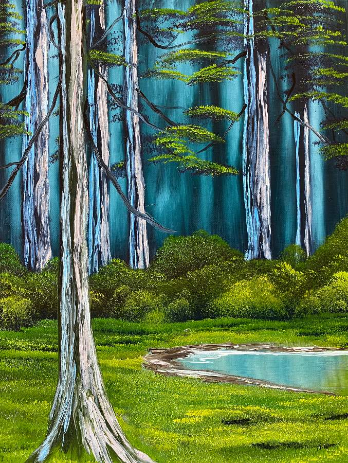 bob ross secluded forest