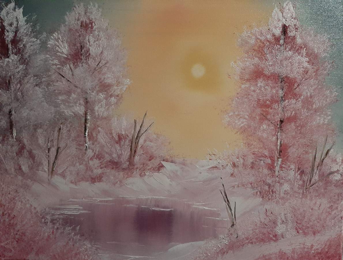 bob ross winter sun