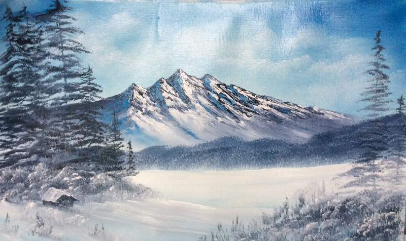 bob ross a perfect winter day