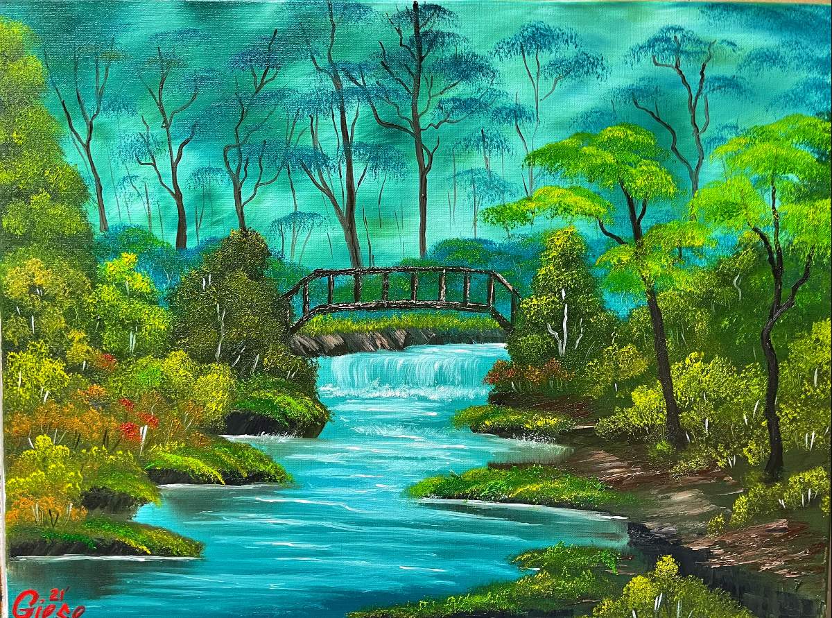 bob ross secluded bridge