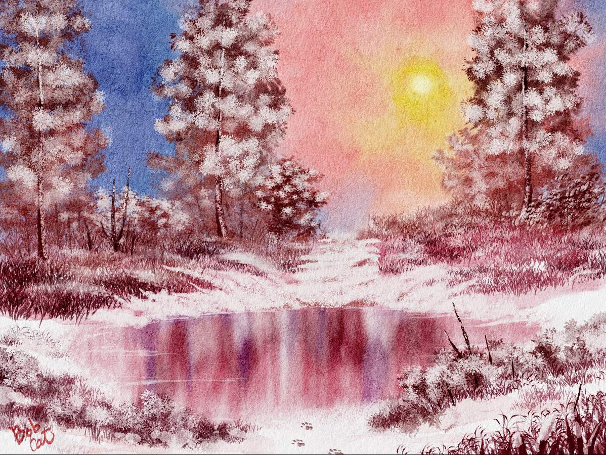 winter sun bob ross