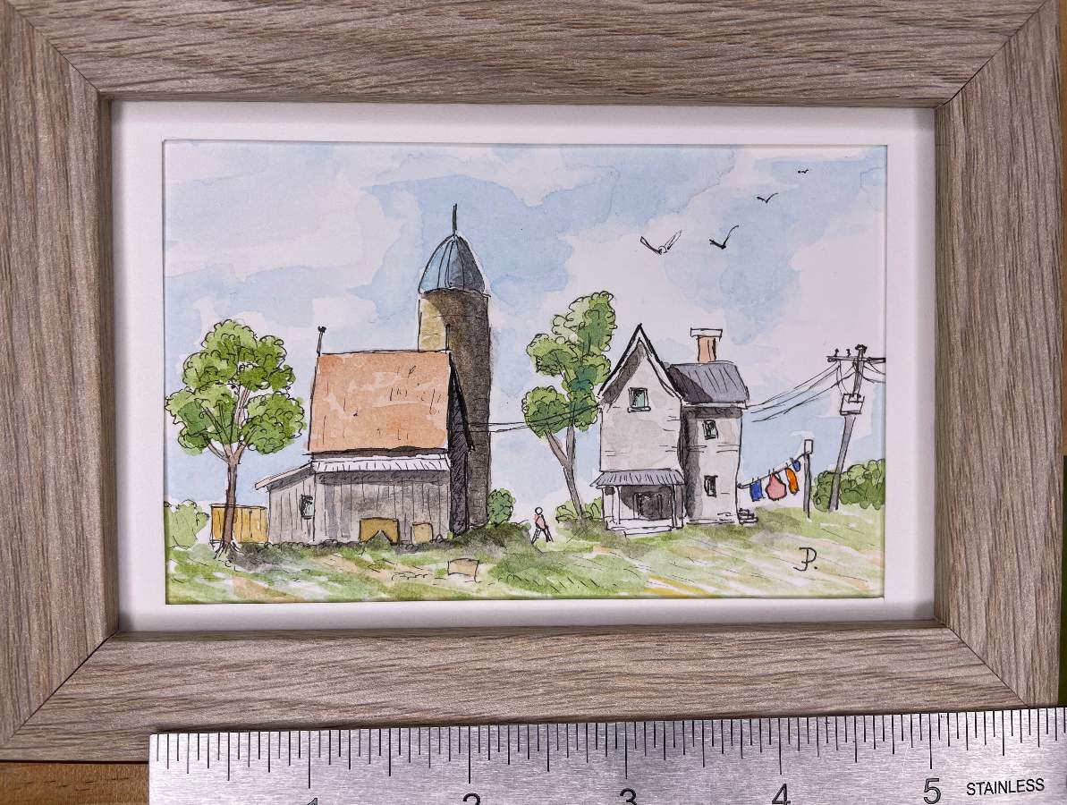 ‘Miniature line and wash - ‘Farmhouse and Barn on Laundry Day’; Peter ...