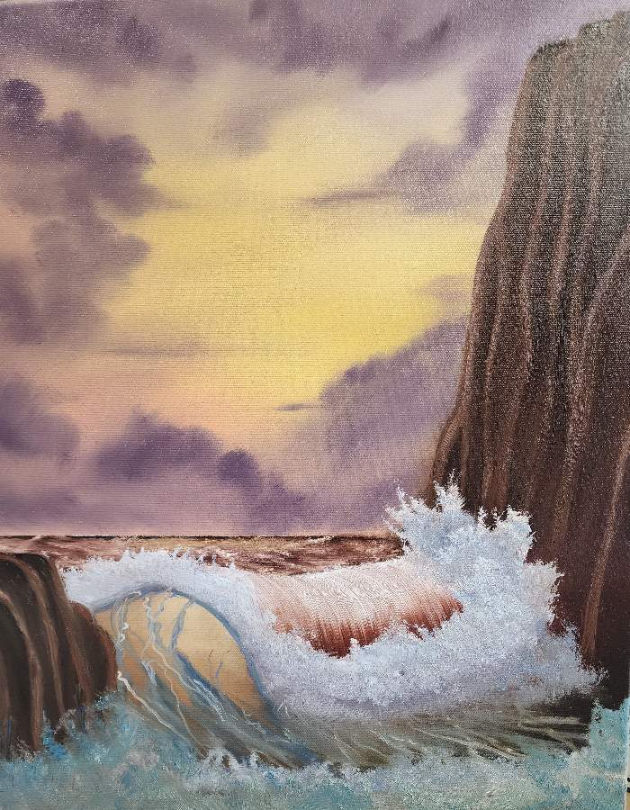 bob ross cliff painting