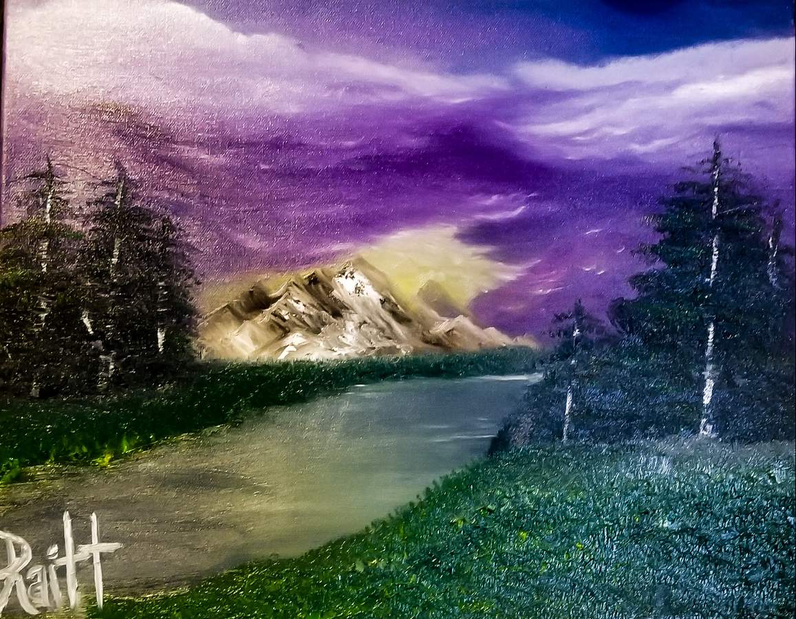 My first Bob Ross style Oil Painting. : r/HappyTrees