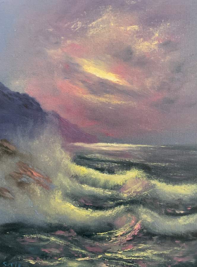 Seascape Sunlit Waves