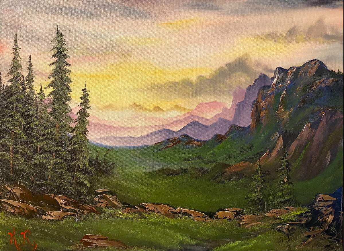 painting distant mountains