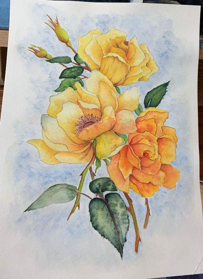 yellow rose painting