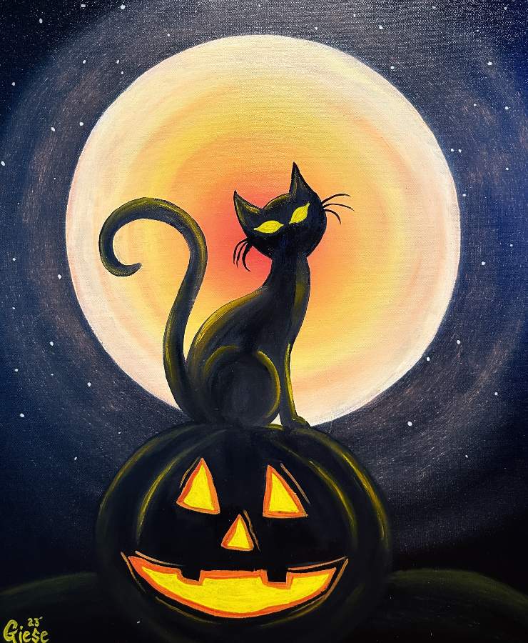 Halloween Cat & Pumpkin