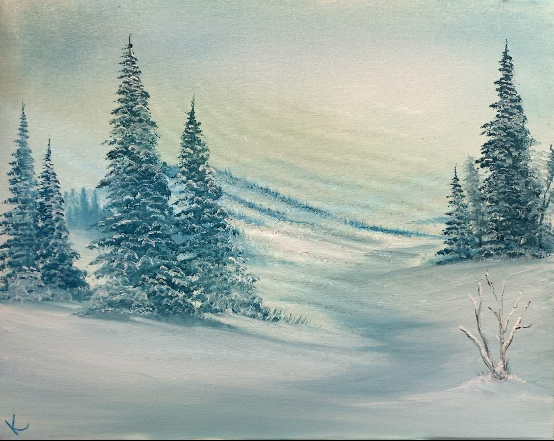 Blue winter path