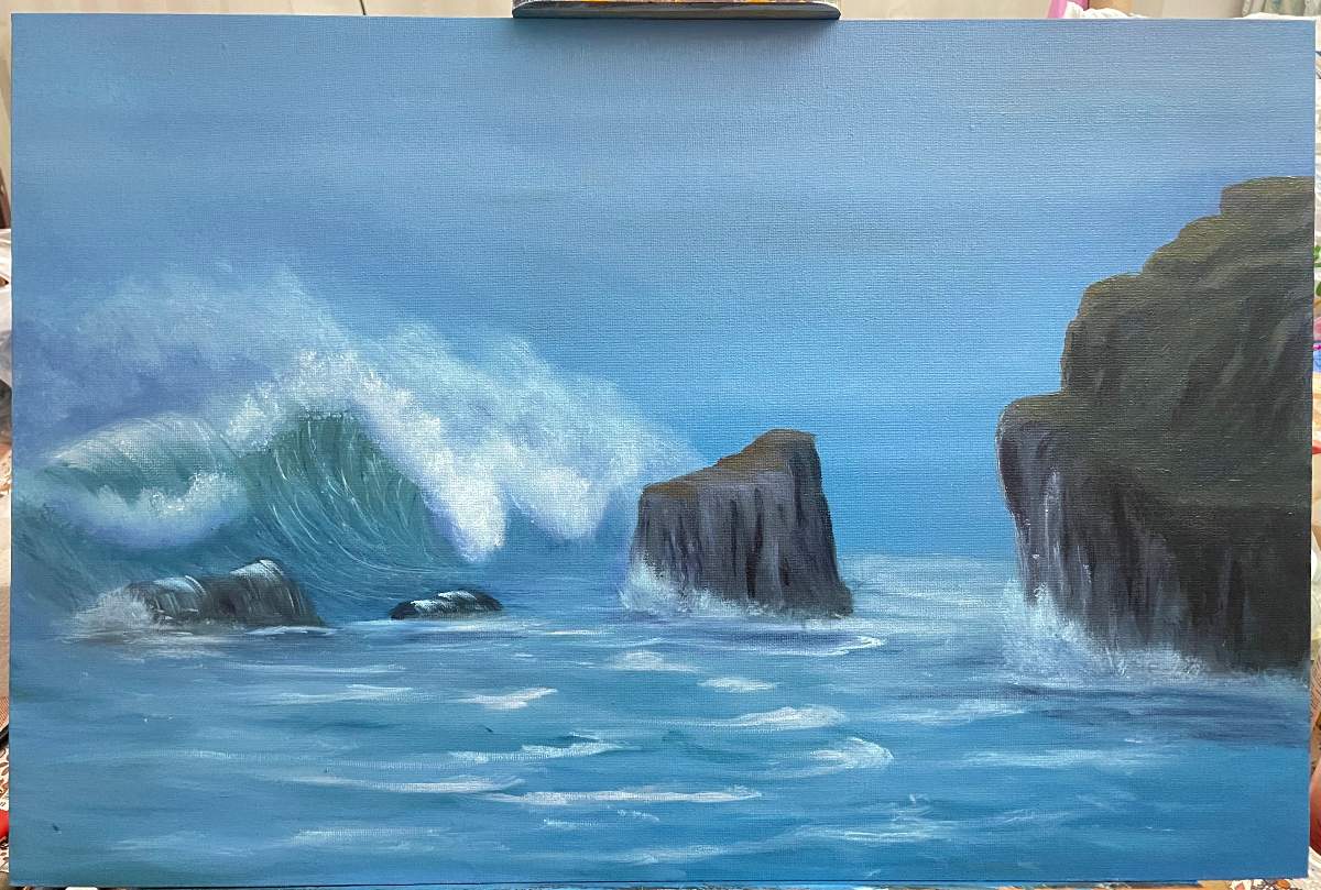 Seascape, inspired by Nazare, Portugal