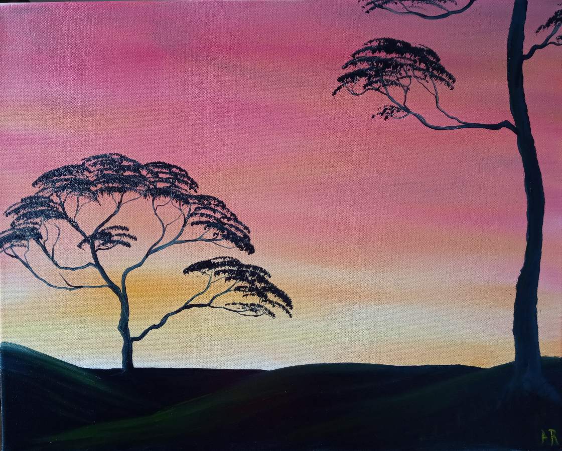 african sunrise painting