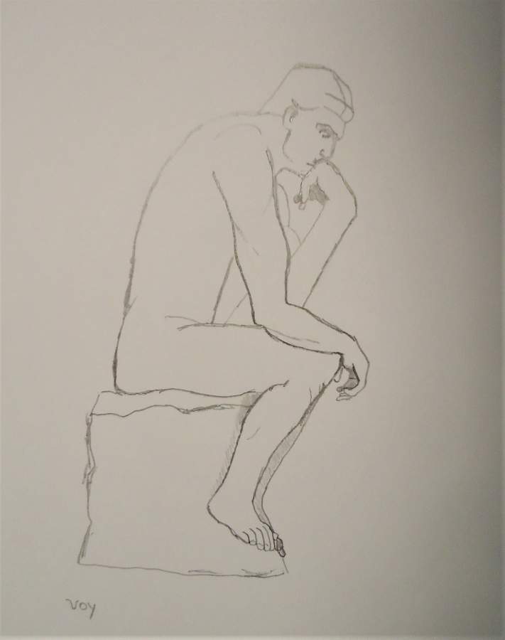 The Thinker August Rodins Sculpture  Free Essay Example