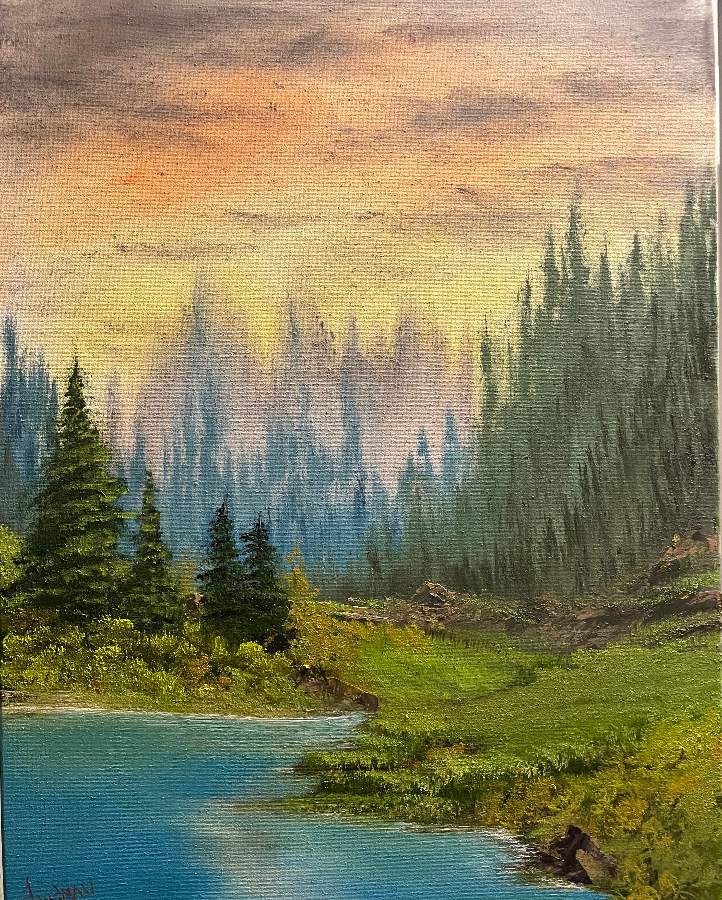 sunset valley painting